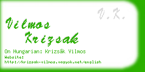 vilmos krizsak business card